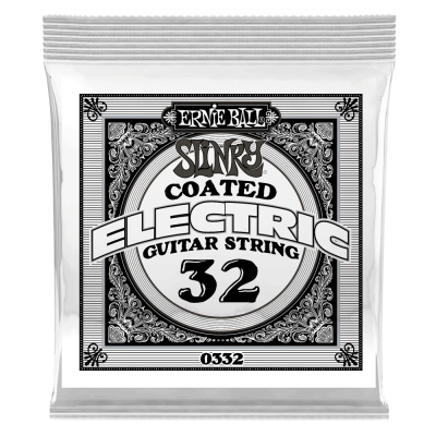 Corde simple pour guitare électrique Ernie Ball, filée nickel, revêtement Slinky - 0,032