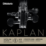 Corde de mi pour violon D'Addario Orchestral - KS311W 4/4M - Kaplan Solutions, filée aluminium, sans sifflement, diapason 4/4
