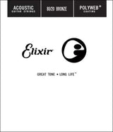 Cordes Elixir - Corde acoustique simple POLYWEB 80/20 Bronze .028