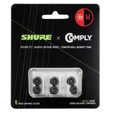 Shure - Manchons en mousse noirs Comply série 100 pour écouteurs Shure - Lot de 6 (moyen)