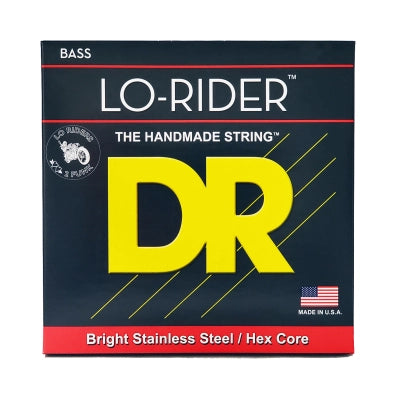 DR Strings - Cordes pour basse 5 cordes Lo-Rider Hex Core en acier inoxydable - Tirant moyen-lourd (45-130)