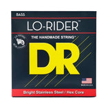 DR Strings - Cordes pour basse 5 cordes Lo-Rider Hex Core en acier inoxydable - Tirant moyen-lourd (45-130)