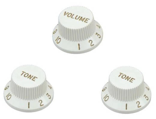Boutons Fender - Stratocaster Original Blancs (Volume Tonalité Tonalité)