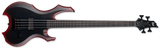 ESP Guitars - LTD FL-4 Fred Leclercq Signature Bass Guitar with Case - Black/Red Burst Satin