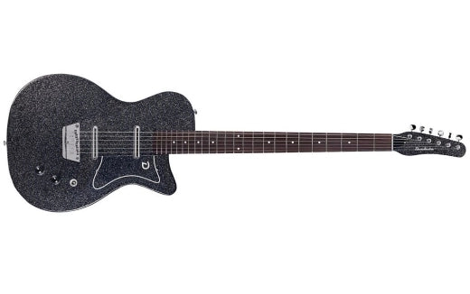 Danelectro - 56 Baritone Single Cutaway Electric Guitar with Dolphin Headstock - Black Metal Flake