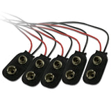 WD Music - Bloc de bornes pour piles 9V avec fils intégrés (paquet de 5)