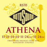 Rotosound - Cordes de bouzouki RS70 Athena en bronze phosphoreux à extrémité bouclée