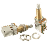 WD Music - Potentiomètre Alpha avec interrupteur DPDT à double entrée et douille longue - 500 kΩ