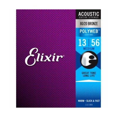 Cordes Elixir - POLYWEB 13-56 Cordes acoustiques moyennes