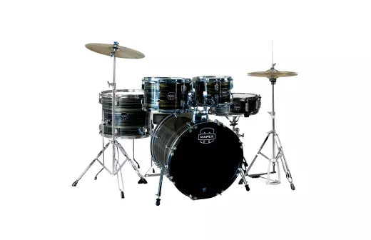 Mapex - Comet Batterie 5 pièces (18", 10", 12", 14", grosse caisse) avec cymbales et accessoires - Finition jaune ébène