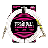 Câble d'instrument Ernie Ball - 15 pouces droit/coudé - Blanc