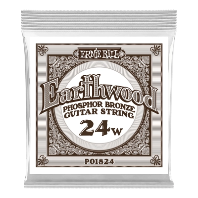 Corde simple pour guitare acoustique Ernie Ball Earthwound en bronze phosphoreux - .024