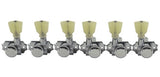 Kluson - Revolution Die-Cast Locking No-Collar Tuners - Chrome w/ Pearloid Button 3-Per-Side