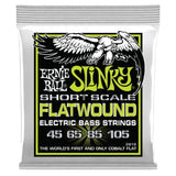 Jeu de cordes pour basse Ernie Ball Regular Slinky Flatwound - Diapason court 45-105
