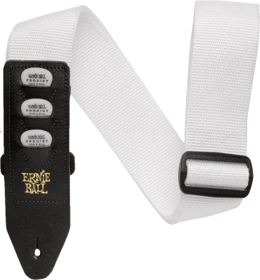 Sangle porte-médiators Ernie Ball - 2 médiators - Blanche