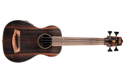 Kala - Basse acoustique/électrique frettée avec housse - Ébène rayé