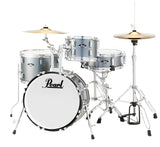 Pearl - Kit de batterie complet Roadshow (18", 10", 14", grosse caisse) avec accessoires et cymbales - Gris anthracite métallisé