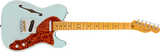 Fender - American Professional II Telecaster Thinline, édition limitée, touche en érable avec étui - Bleu Daphné transparent