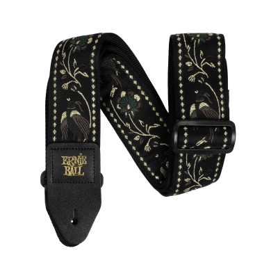 Sangle de guitare Ernie Ball - Black Pleasant Pheasant Jacquard