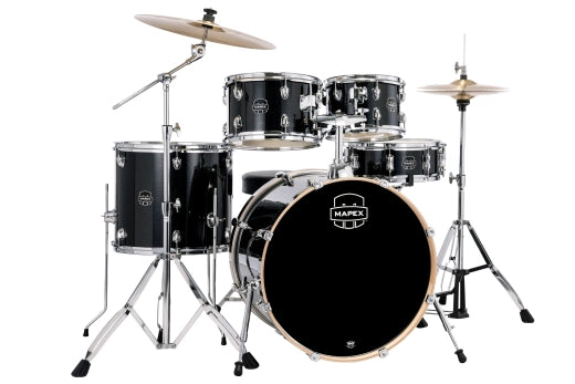 Mapex - Venus 5-Piece Drum Kit (22,10,12,16,SD) with Cymbals and Hardware - Black Galaxy Sparkle