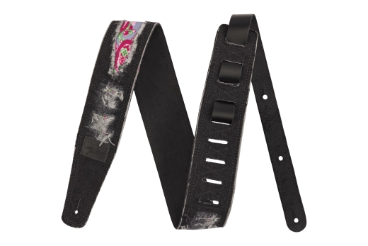 Sangle Fender x Wrangler en denim déchiré - Noire