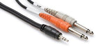 Hosa - Stereo Breakout 3.5mm (M) TRS to Dual 1/4 TS - 3 foot