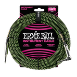 Ernie Ball - 25 Straight/Angle Braided Cable - Green/Black