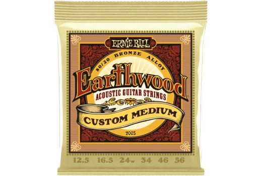 Cordes pour guitare acoustique Ernie Ball Earthwood Custom Medium 80/20 - 12,5-56