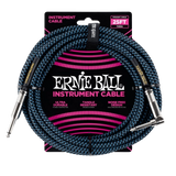 Ernie Ball - 25 Straight/Angle Braided Cable - Black/Blue