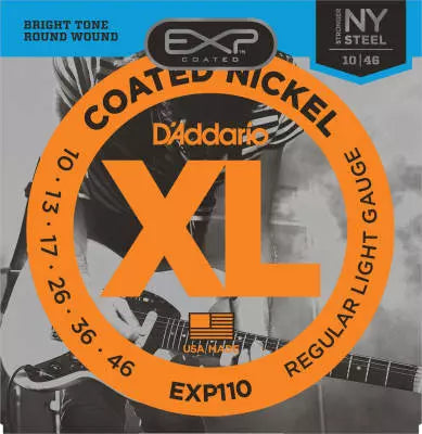 D'Addario - EXP110 - Fil nickelé, revêtement standard léger 10-46
