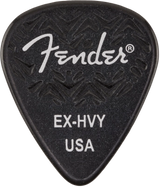 Fender - Médiators en celluloïd forme 351 Wavelength, lot de 6 - Très épais, noirs