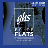 Cordes GHS - Cordes pour basse électrique Brite Flats (enroulement 34 1/2) - Diapason moyen