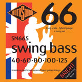 Rotosound - Swing Bass 66 Jeu de basses 5 cordes en acier inoxydable ML 40-125