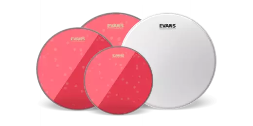 Evans - Pack de peaux de tom hydrauliques Fusion (10, 12, 14 pouces) avec peau de frappe de caisse claire UV1 de 14 pouces