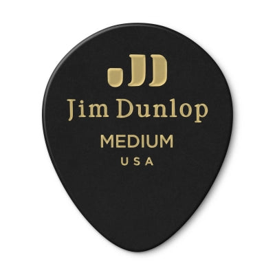 Dunlop - Celluloid Black Tear Drop Picks (12 Pack) - Medium