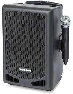 Samson - Expedition XP208w Système de sonorisation portable rechargeable 4 canaux avec connectivité Bluetooth et microphone sans fil XPD2
