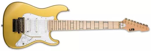 ESP Guitars - Guitare électrique 8 cordes JRV-8 Javier Reyes Signature avec étui - Or métallisé