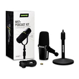 Shure - Pack microphone dynamique pour podcast MV7+ USB-C/XLR avec support de bureau - Noir