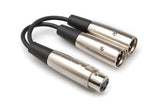 Câble en Y Hosa - XLR3F (F) vers double XLR3M (M)
