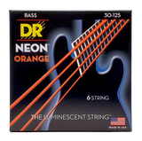 DR Strings - Jeu de cordes pour basse 6 cordes orange fluo 30-125
