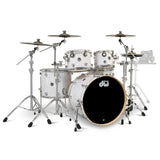 Drum Workshop - Batterie DWe 5 pièces avec cymbales et accessoires - Blanc nacré marin
