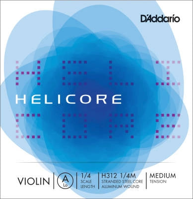 DAddario Orchestral - H312 1/4M - Helicore Violin Single A String, 1/4 Scale, Medium Tension