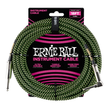 Ernie Ball - 18 Straight/Angle Braided Cable - Black/Green