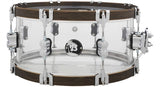 Caisse claire Pacific Drums - 25e anniversaire, acrylique transparent, 6,5 x 14 pouces