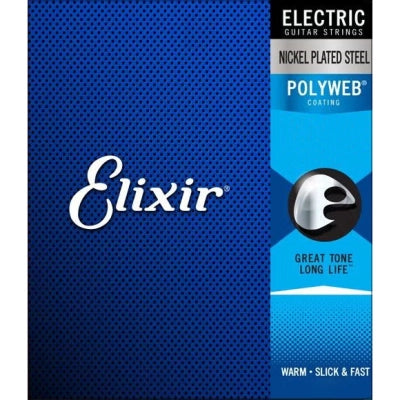 Cordes Elixir - Cordes électriques en acier nickelé avec revêtement Polyweb - .11-.46