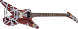 EVH - Striped Series Shark, Pau Ferro Fingerboard - Burgundy with Silver Stripes