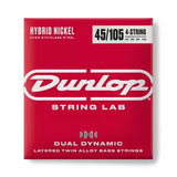 Dunlop - Cordes pour basse en nickel à double couche dynamique et double alliage hybride (45-105)