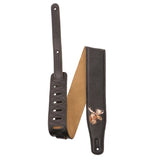 Sangle de guitare Levys - 2,5 pouces en cuir avec doublure en daim - Moose