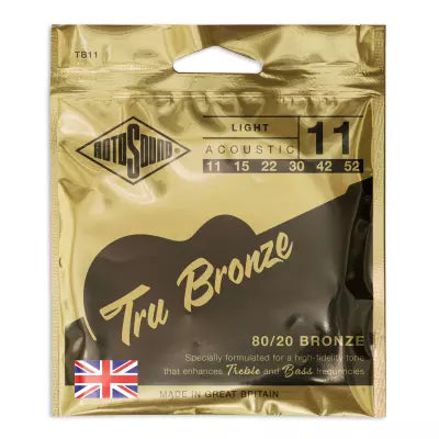 Rotosound - Ensemble de guitare acoustique Tru Bronze 80/20 11-52