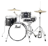 Pearl - Roadshow Batterie complète (18", 10", 14", grosse caisse) avec accessoires et cymbales - Noir de jais